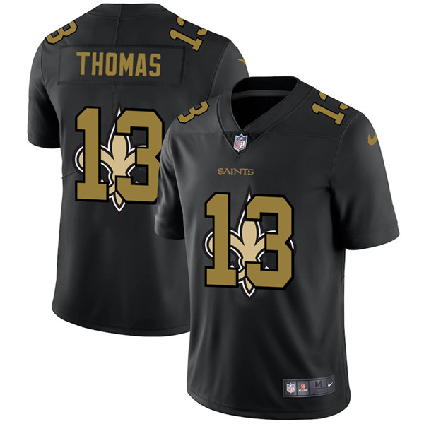 Men's New Orleans Saints #13 Michael Thomas 2020 Black Shadow Logo Limited Stitched NFL Jersey
